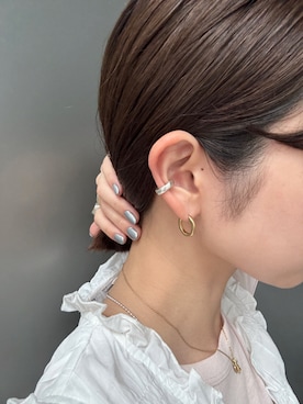 「TEN.（テン）のSILVER925 ビットイヤーカフ（イヤーカフ、シルバー系）」を使った、ioriさん（レディース・155cm）の春コーディネート