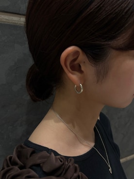 「TEN.（テン）のSILVER925 ロールピアス（ピアス（両耳用）、シルバー系）」を使った、ioriさん（レディース・155cm）の夏コーディネート