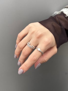 「TEN.（テン）のSILVER925 タイニーハートリング（リング、シルバー系）」を使った、ioriさん（レディース・155cm）の春コーディネート