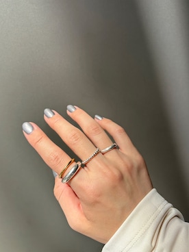 「TEN.（テン）のSILVER925 18KGP クロスリング（リング、シルバー系）」を使った、ioriさん（レディース・155cm）の春コーディネート
