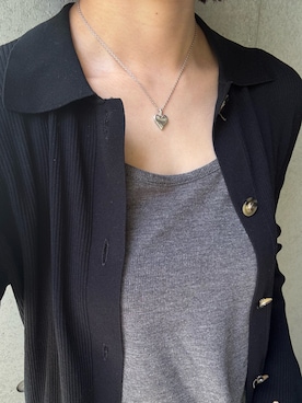 「TEN.（テン）のSILVER925 ハートシルフィウムネックレス（ネックレス、シルバー系）」を使った、ioriさん（レディース・155cm）の春コーディネート