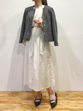 「韓国」｜「アイテム（ノーカラージャケット）」を使った、conatsuさん（レディース・161cm）の秋コーディネート