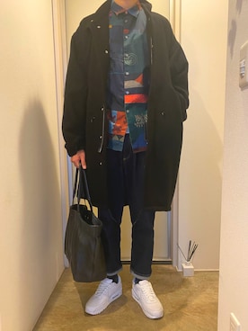 「BEAMS（ビームス）のアイテム（モッズコート）」を使った、maiさん（メンズ・180cm）の冬コーディネート