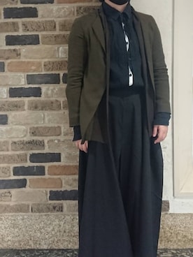 「Yohji Yamamoto（ヨウジヤマモト）のアイテム（ジャケット/アウター）」を使った、くれいさん（レディース・157cm）の秋コーディネート