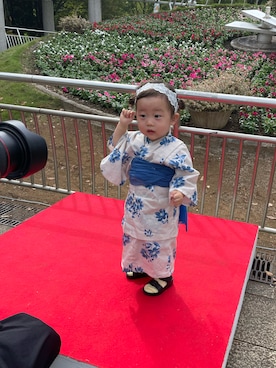 「BREEZE（ブリーズ）のEVAサンダル（サンダル）」を使った、イービーさん（キッズ・80cm）の夏コーディネート