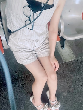 「アイテム（メガネ）」を使った、ぱんぱんさん（レディース・158cm）の夏コーディネート