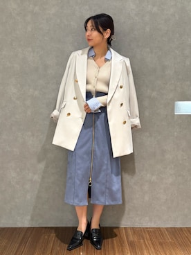 「TONAL（トーナル）のアイテム（テーラードジャケット）」を使った、azumiさん（レディース・154cm）の秋コーディネート