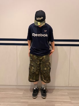 「Reebok（リーボック）のクロス チェック ジャージー / RI CROSS CHECK JERSEY （トップス、その他）」を使った、HARUNAさん（レディース・161cm）の夏コーディネート