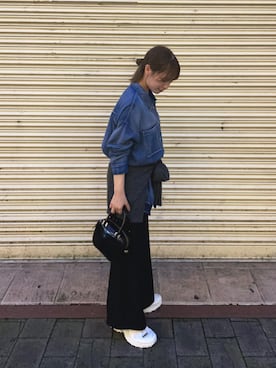 「アイテム（ストール/ショール）」を使った、anさん（レディース・146cm）の秋コーディネート