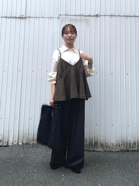 「crinkle crinkle crinkle（クリンクルクリンクルクリンクル）のアイテム（キャミソール）」を使った、anさん（骨格ウェーブ・レディース・146cm）の秋コーディネート