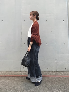 「アイテム（ストール/ショール）」を使った、anさん（レディース・146cm）の秋コーディネート