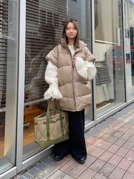 「アイテム（その他アウター、イエロー系）」を使った、anさん（レディース・146cm）の冬コーディネート