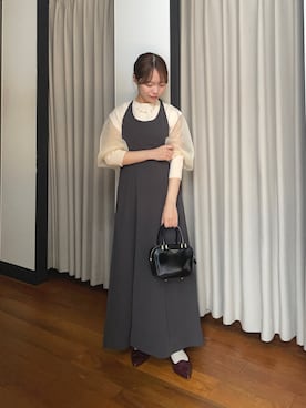 「URBAN RESEARCH（アーバンリサーチ）のCHRISTIAN VILLA　エナメルカーフレザーショルダーバッグ（ショルダーバッグ）」を使った、anさん（レディース・146cm）の秋コーディネート
