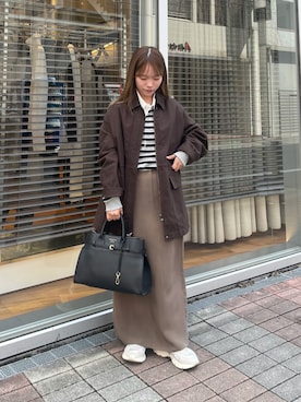 「イチ推しジャケットスタイル」｜「アイテム（トートバッグ）」を使った、anさん（レディース・146cm）の秋コーディネート