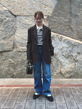 「アイテム（テーラードジャケット）」を使った、anさん（レディース・146cm）の秋コーディネート