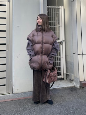 「アイテム（その他アウター、ブラウン系）」を使った、anさん（レディース・146cm）の秋コーディネート