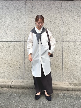 「アイテム（ストール/ショール）」を使った、anさん（レディース・146cm）の秋コーディネート