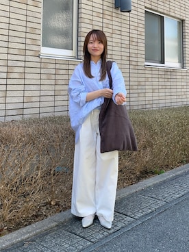 「URBAN RESEARCH（アーバンリサーチ）のポインテッドバックストラップシューズ（パンプス、シルバー系）」を使った、anさん（レディース・146cm）の春コーディネート