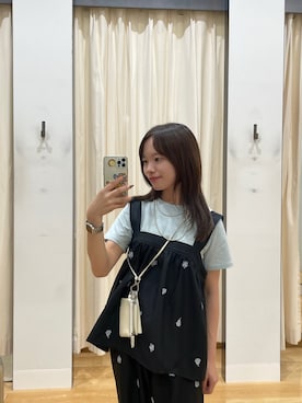 「URBAN RESEARCH（アーバンリサーチ）のdecor『デコール』　HEMATITE 4MMBALL NECKLACE（ネックレス、シルバー系）」を使った、anさん（レディース・146cm）の夏コーディネート