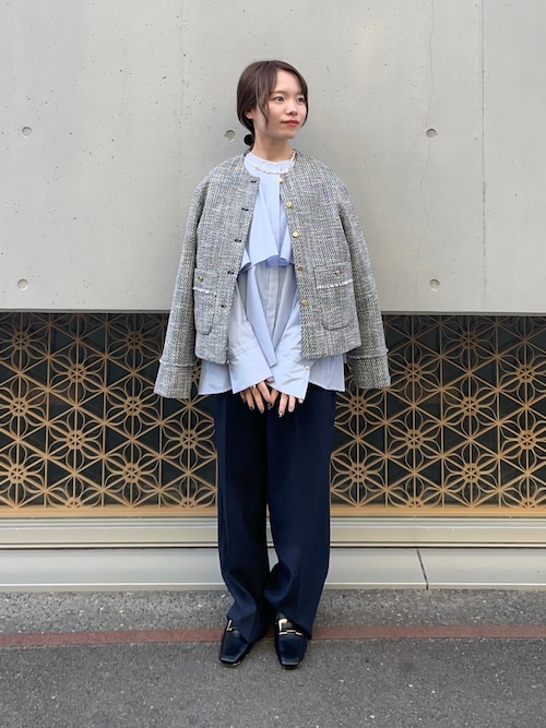 ノーカラーツイードジャケット（ノーカラージャケット）｜URBAN