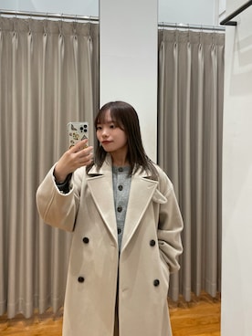 「アイテム（チェスターコート）」を使った、anさん（レディース・146cm）の秋コーディネート