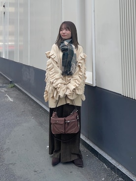 「アイテム（マフラー）」を使った、anさん（レディース・146cm）の秋コーディネート