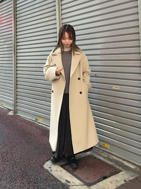 「アイテム（チェスターコート）」を使った、anさん（レディース・146cm）の冬コーディネート