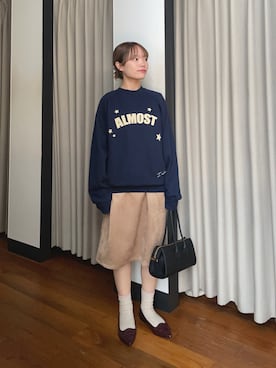 「URBAN RESEARCH（アーバンリサーチ）のTeya　Almost Sweat（スウェット）」を使った、anさん（レディース・146cm）の秋コーディネート
