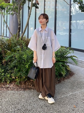 「アイテム（ポーチ）」を使った、anさん（レディース・146cm）の春コーディネート