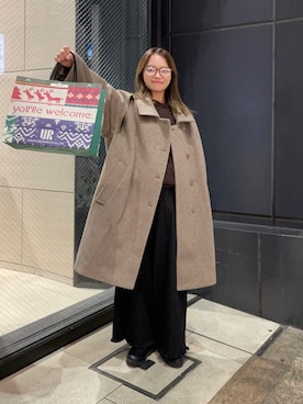 「アイテム（ステンカラーコート）」を使った、anさん（レディース・146cm）の秋コーディネート