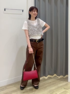 「upperhights（アッパーハイツ）のｕｐｐｅｒ＿ＮＩＥＣＥ（デニムパンツ）」を使った、HORIEさん（レディース・161cm）の夏コーディネート