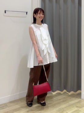 「アイテム（バレエシューズ）」を使った、HORIEさん（レディース・161cm）の夏コーディネート