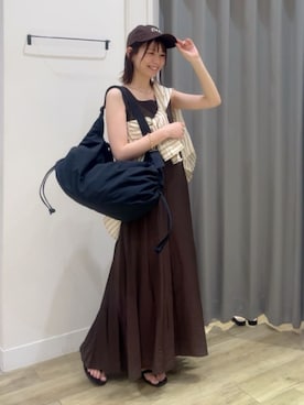 「Gready Brilliant（グレディブリリアン）のアイテム（サンダル）」を使った、HORIEさん（レディース・161cm）の夏コーディネート