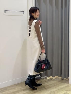 「アイテム（ボディバッグ/ウエストポーチ）」を使った、HORIEさん（レディース・161cm）の秋コーディネート