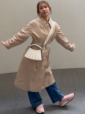 「LACOSTE（ラコステ）のアイテム（バッグ）」を使った、MIKAさん（レディース・160cm）の春コーディネート