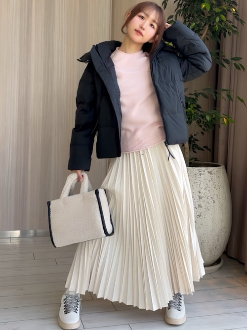 変形プリーツAラインスカート