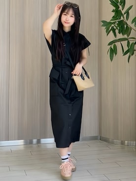 「アイテム（シャツワンピース）」を使った、MIKAさん（レディース・160cm）の秋コーディネート