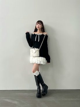 「ガーリーコーデ」｜「アイテム（ブーツ）」を使った、ᴋᴀɴᴀᴜさん（レディース・165cm）の冬コーディネート