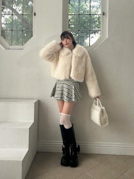 「ファーコート」｜「アイテム（ジャケット/アウター）」を使った、ᴋᴀɴᴀᴜさん（レディース・165cm）の秋コーディネート