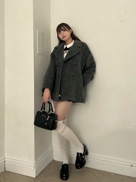 「アイテム（その他アウター、グレー系）」を使った、ᴋᴀɴᴀᴜさん（レディース・165cm）の秋コーディネート