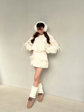 「ガーリーコーデ」｜「アイテム（サンダル）」を使った、ᴋᴀɴᴀᴜさん（レディース・165cm）の冬コーディネート