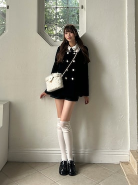 「アイテム（ノーカラージャケット）」を使った、ᴋᴀɴᴀᴜさん（レディース・165cm）の秋コーディネート