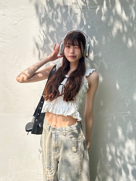 「シャーリング」｜ᴋᴀɴᴀᴜさん（レディース・165cm）の夏コーディネート