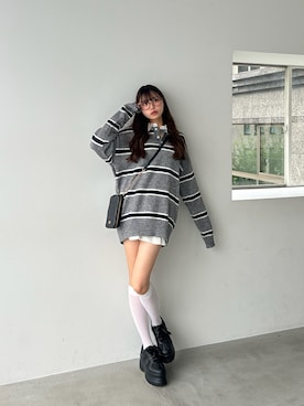 「OLIVE des OLIVE（オリーブデオリーブ）のサテンリボン厚底スニーカー（スニーカー）」を使った、ᴋᴀɴᴀᴜさん（レディース・165cm）の秋コーディネート