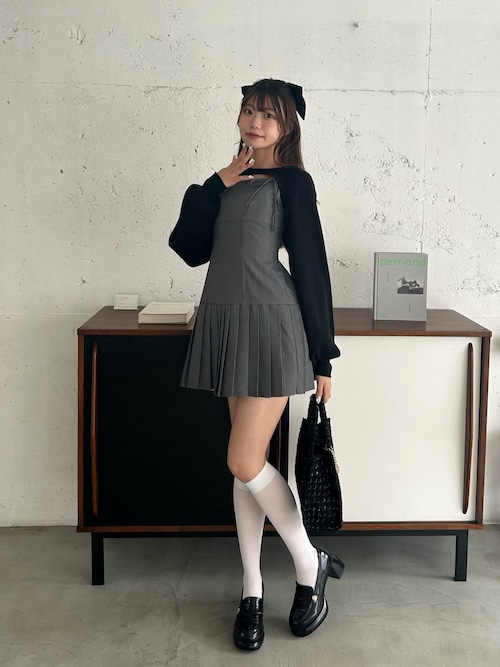OLIVE des OLIVE ノースリーブシャツミニワンピース ボレロ付き SNSで