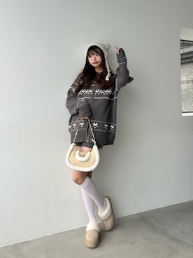 「カウチンセーター」｜ᴋᴀɴᴀᴜさん（レディース・165cm）の秋コーディネート