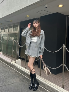 「OLIVE des OLIVE（オリーブデオリーブ）の裾レイヤードプリーツミニスカート（スカート）」を使った、ᴋᴀɴᴀᴜさん（レディース・165cm）の秋コーディネート