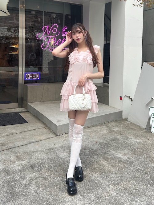 セール】【インフルエンサー企画】ホイップフリルミニワンピ