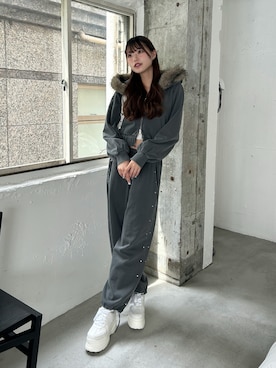 「OLIVE des OLIVE（オリーブデオリーブ）のサテンリボン厚底スニーカー（スニーカー）」を使った、ᴋᴀɴᴀᴜさん（レディース・165cm）の秋コーディネート