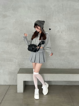 「OLIVE des OLIVE（オリーブデオリーブ）のサテンリボン厚底スニーカー（スニーカー）」を使った、ᴋᴀɴᴀᴜさん（レディース・165cm）の秋コーディネート